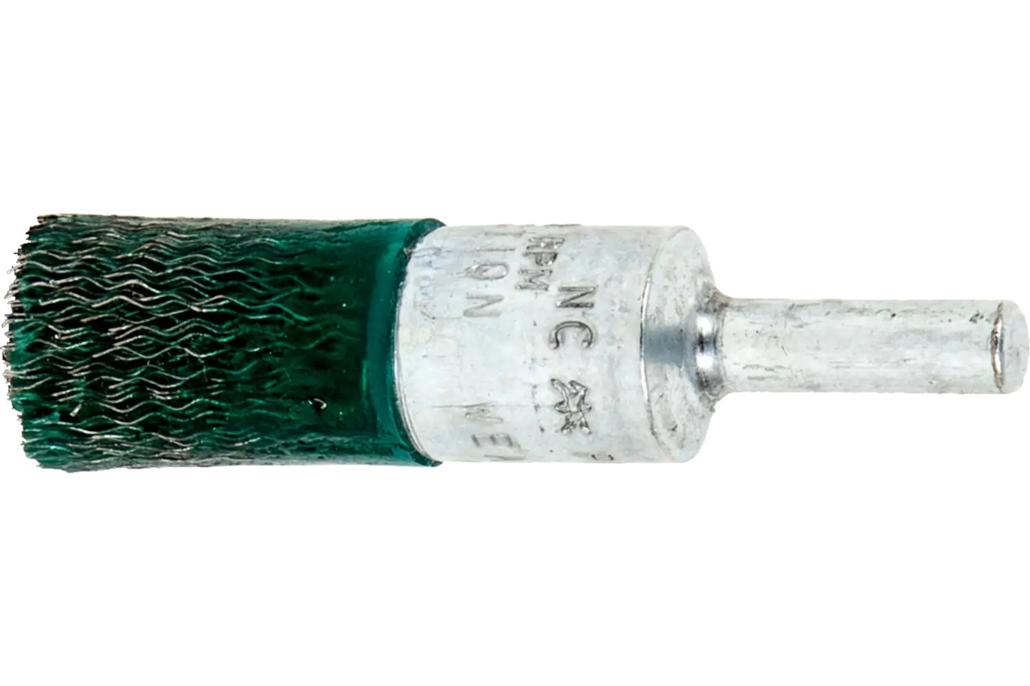 Picture of Pferd Encapsulated Crimped Wire End Brush 1/2" Dia. .010 Carbon Steel 1/4" Shank